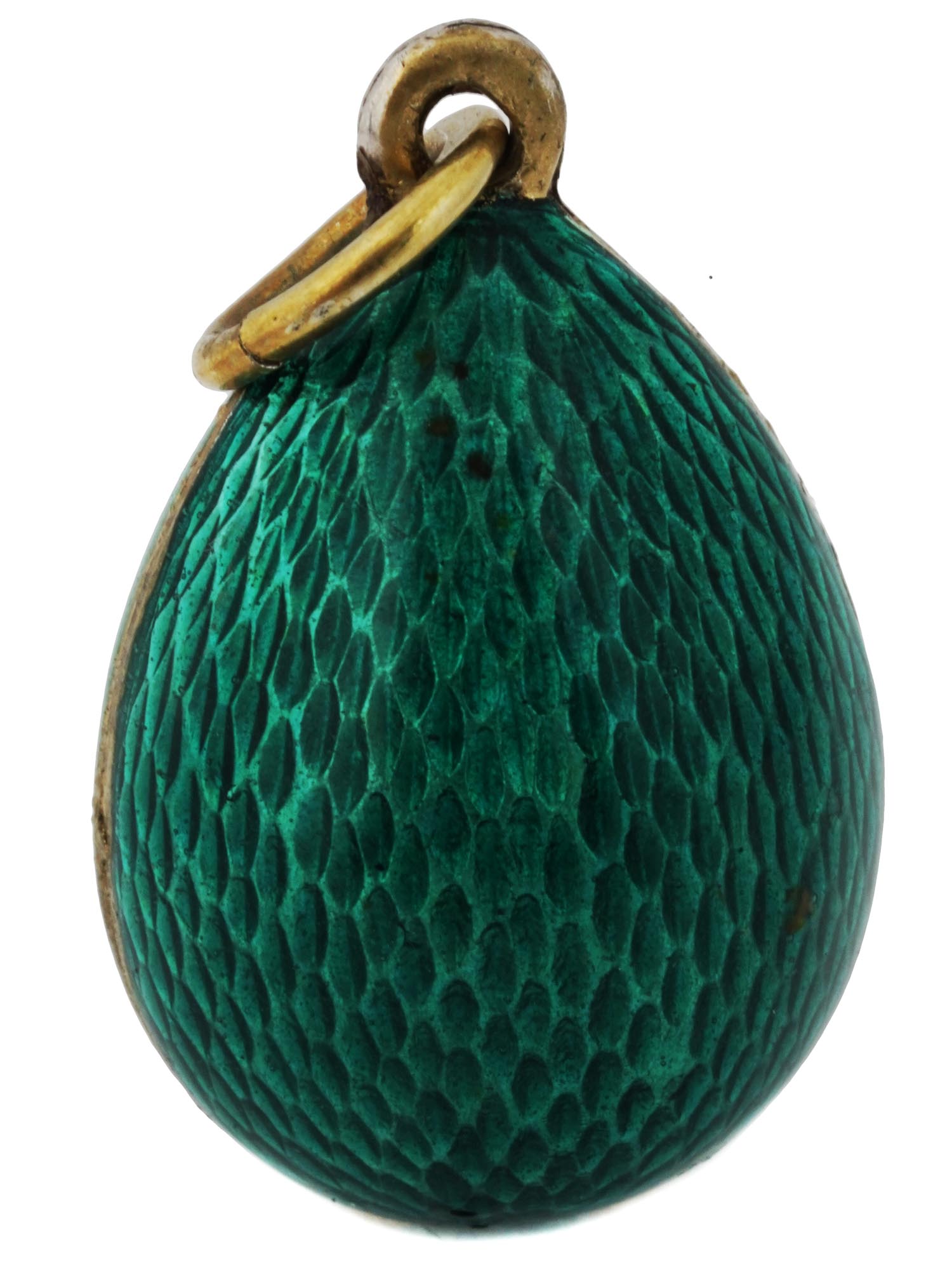 RUSSIAN GILT SILVER ENAMEL EASTER EGG PENDANT PIC-1